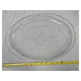 Vintage Clear Glass Oval Serving Platter