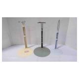 3 Adjustable Vintage Metal Doll Stands