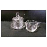 Vintage Mini Butter Dish w/Lid & Creamer w/Handle