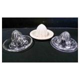 3 Vintage Citrus Juicers 1 Ceramic & 2 Glass