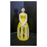 Vintage Ceramic Lady in Yellow Dress Napkin Holder