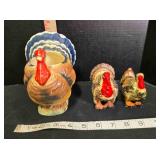 Ceramic turkey vase & salt/pepper shakers