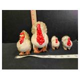 2 sets ceramic turkey salt & pepper shakers