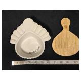Tidbit jar & trivet, turkey motifs