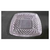Vintage Diamond Lattice Square Glass Platter/Plate