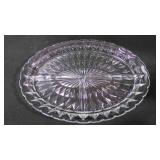 Vintage "Windsor Diamond" Clear 3-Part Oval Tray