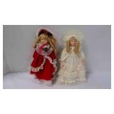 Pair of Vintage Victorian-Style Porcelain Dolls