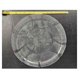 Vintage Arcoroc Fleur clear pressed glass platter