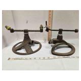 2 vintage cast iron lawn sprinklers