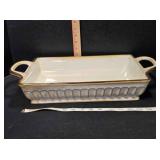 Ceramic baking dish, 14"x10", fluted sides