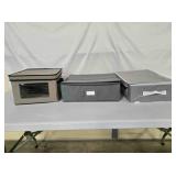 3 Fabric-covered storage boxes