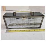 Metal Basketweave Case, Acrylic Handle, Lined