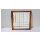 Vintage Square Wood & Ceramic Trivet/Hot Plate