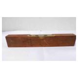 Vintage Wood & Brass Pocket Spirit Leveler Tool
