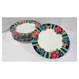 8 Sango Margaux Floral Dinner Plates