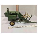 John Deere toy combine, pressed metal