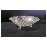 Vintage "Arches & Fan" 3-Footed Pressed Glass Dish