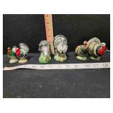 3 sets ceramic turkey salt & pepper shakers