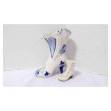 Vintage Hand-Painted Ceramic Boot Figures