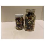2 Mason Jars Full Of Buttons