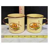 2 Monterrey Western Ware Chuckwagon cups, 3" tall