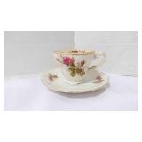 Vintage Moss Rose Japan Lusterware Teacup & Saucer
