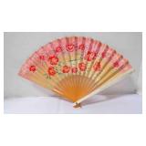 Vintage Hand-Painted Japanese Floral Folding Fan
