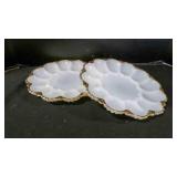 Detailed Fire-King Milk-Glass Devil Egg Platters
