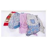 4 Vintage-Style Cotton Fabric Hip Smocks/Aprons