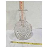 Vintage Cut Glass Water Carafe, Diamond /Fan motif