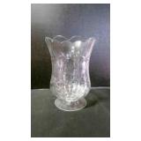 Vintage Cut Crystal Footed Hurricane Glass Vase