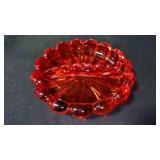 Vintage Curved-Divided Glass Candy/Trinket Dish
