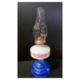 Vintage Queen Ann Style Pedestal Kerosene Oil Lamp