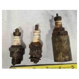 3 Vintage Spark Plugs, 2 Champion