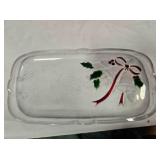 Holiday Bells Clear Glass Canape Tray,7¼"x14¼