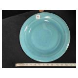 Chop plate, turquoise blue, Vernon Kilns