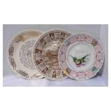 Three Vintage Collectable Calendar Decor Plates
