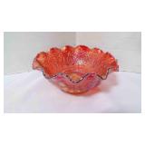 Vintage Fenton Medallion Carnival Glass Bowl