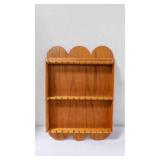 Vintage Wood Souvenir Spoon Display Shelf Rack