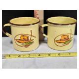 2 Monterrey Western Ware Chuckwagon cups, 3" tall
