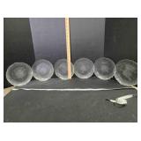 6 Arcoroc Aspen clear glass saucers, 7½" across
