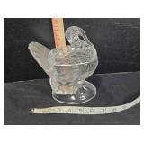 Clear glass turkey jar w/lid, 6¾" tall