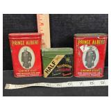 3 Tobacco tins; 2 Prince Albert, 1 Half & Half