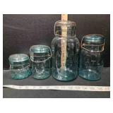 4 Atlas E-Z Seal canning jars, self-sealing