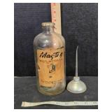 Maytag Multi-Motor Oil glass jar & thumb oiler