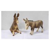 Pair of Vintage Retired Schleich Donkey Figurines