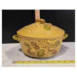 Ceramic Majolica Tureen w/lid, Oak motif