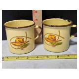 2 Monterrey Western Ware Chuckwagon cups, 3" tall