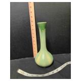 Drip Glaze bud vase, green & yellow, 9½" tall