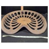 Antique Whitely implement seat, cast iron, intact